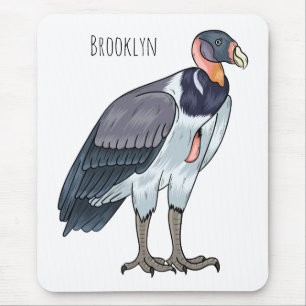 King vulture bird cartoon illustration mouse mat