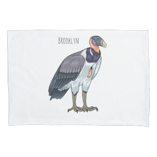 King vulture bird cartoon illustration pillowcase