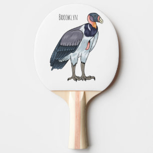 King vulture bird cartoon illustration  ping pong paddle