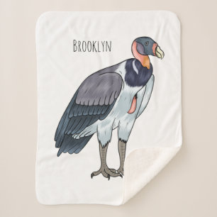 King vulture bird cartoon illustration sherpa blanket
