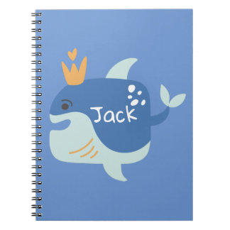 King Whale Sea Animals Kids Notebook