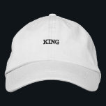 King White Colour Visor Embroidered Caps or Hats<br><div class="desc">King White Colour Visor Embroidered Caps or Hats.

Font Name is Century,  Font Size 26,  King Black Colour Text. 

Style type is Alternative Apparel Basic Adjustable Cap,  Colour type is White.</div>