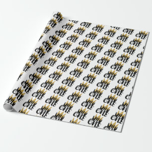 King Wild One Gold Crown 1st Birthday Party Wrapping Paper