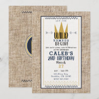 King Wild Thing Gold Crown Burlap Birthday Party