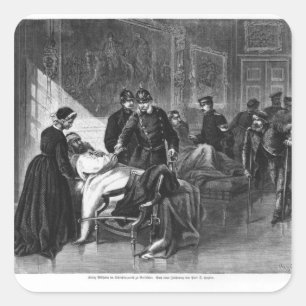 King Wilhelm I visiting the hospital Square Sticker