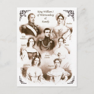 King William I of Württemberg & Family Postcard