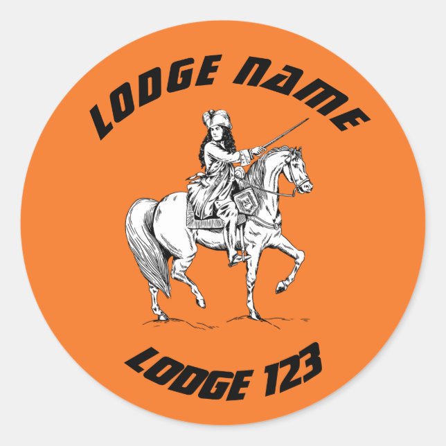 King William of Orange Customisable Classic Round Sticker (Front)