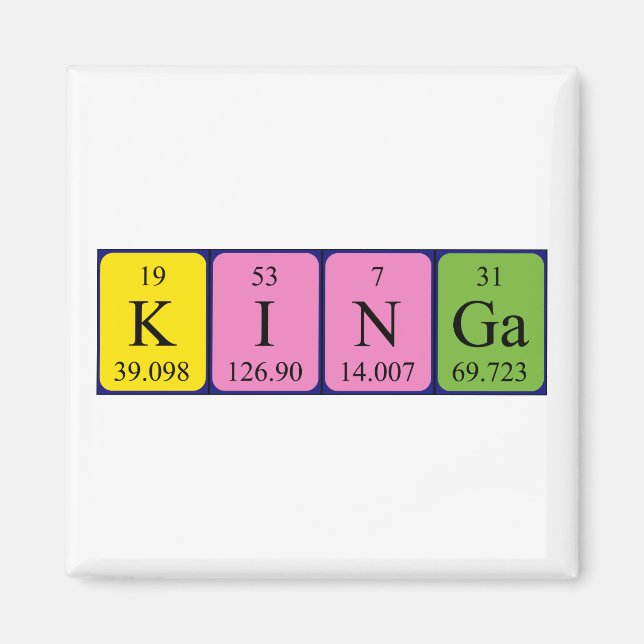 Kinga periodic table name magnet (Front)