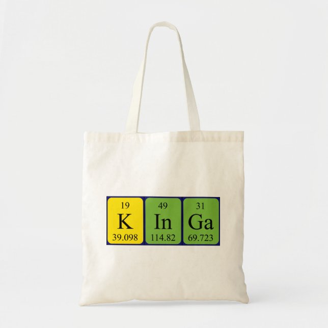 Kinga periodic table name tote bag (Front)