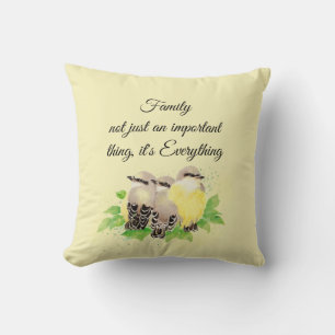 Kingbird Bird Inspirational Family Quote Art Cushion