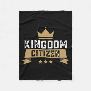 Kingdom Citizen Jesus Crowned King Heaven Fleece Blanket