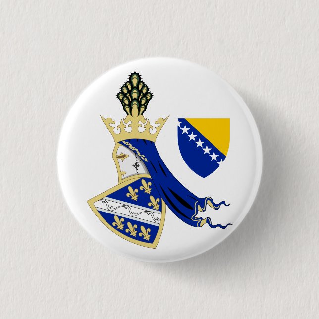 Kingdom of Bosnia coat of arms 3 Cm Round Badge (Front)