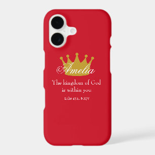 Kingdom of God Bible Verse Name and Crown Red