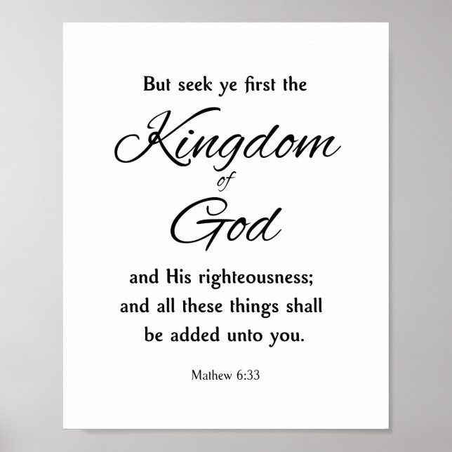 Kingdom of God, Mathew 6 Poster (Front)