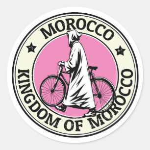 Kingdom of Morocco Anza Beach Bicycle Rider Classic Round Sticker
