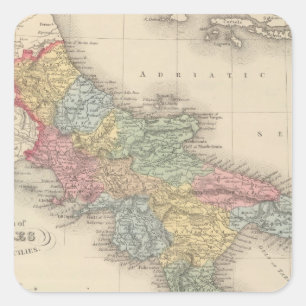 Kingdom of Naples or the Two Sicilies Square Sticker