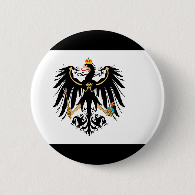 Kingdom of Prussia national flag 6 Cm Round Badge (Front)