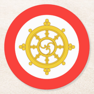 Kingdom of Sikkim Flag Round Paper Coaster