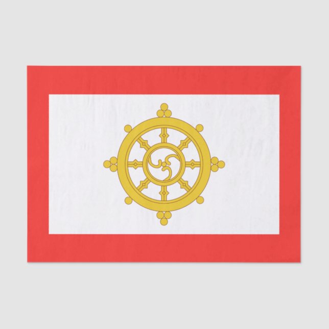 Kingdom of Sikkim Flag Tissue Paper (Front)