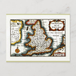 Kingdome of England (Kingdom of England) Map/Flag Postcard