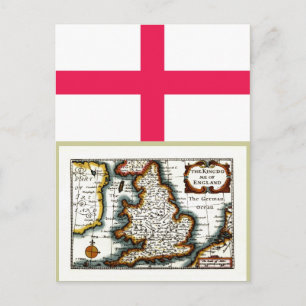 Kingdome of England (Kingdom of England) Map/Flag Postcard