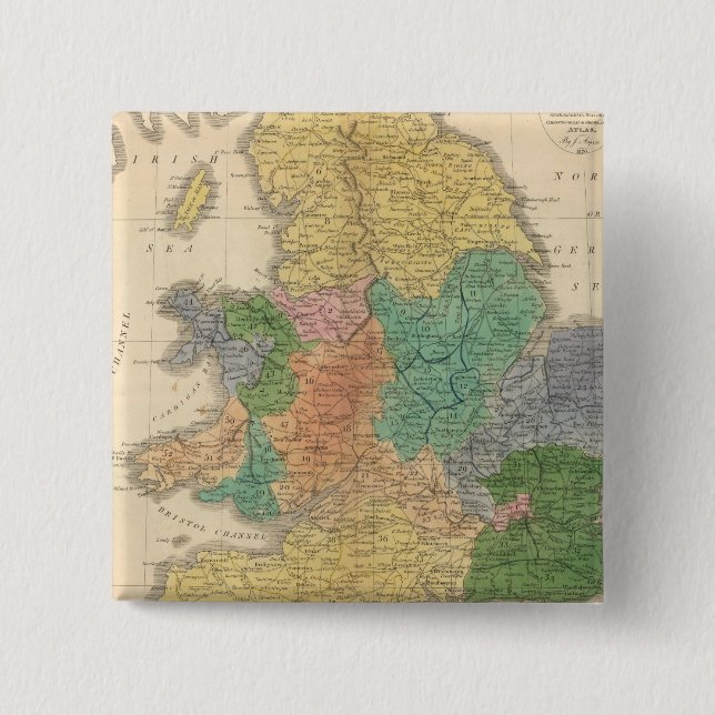 Kingdoms of the Anglo Saxons 15 Cm Square Badge (Front)