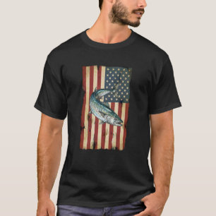 Kingfish American Flag Patriotic Fishing USA Angle T-Shirt