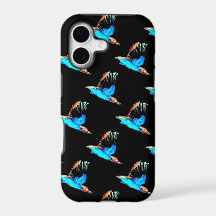 Kingfisher Art Blue Bird Pattern