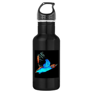 Kingfisher at Night Abstract Bird Art 532 Ml Water Bottle