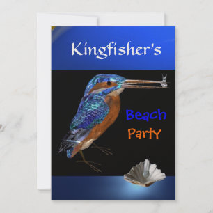 KINGFISHER BEACH PARTY, Champagne metallic,black Invitation