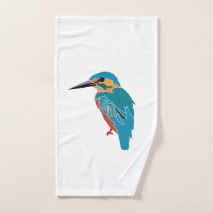 Kingfisher Bird Art Hand Towel