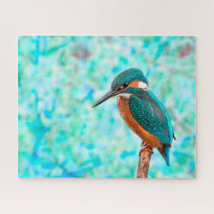 Kingfisher Bird Blue Abstract Jigsaw Puzzle