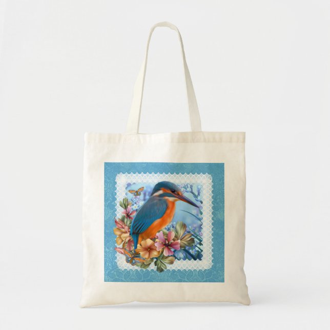 Kingfisher Bird Budget Tote Bag (Front)