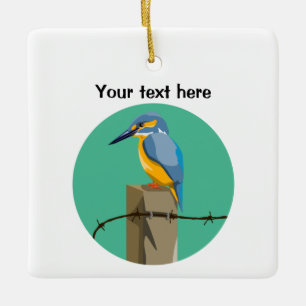 Kingfisher Bird Ceramic Ornament