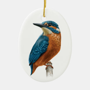 Kingfisher Bird Ceramic Tree Decoration