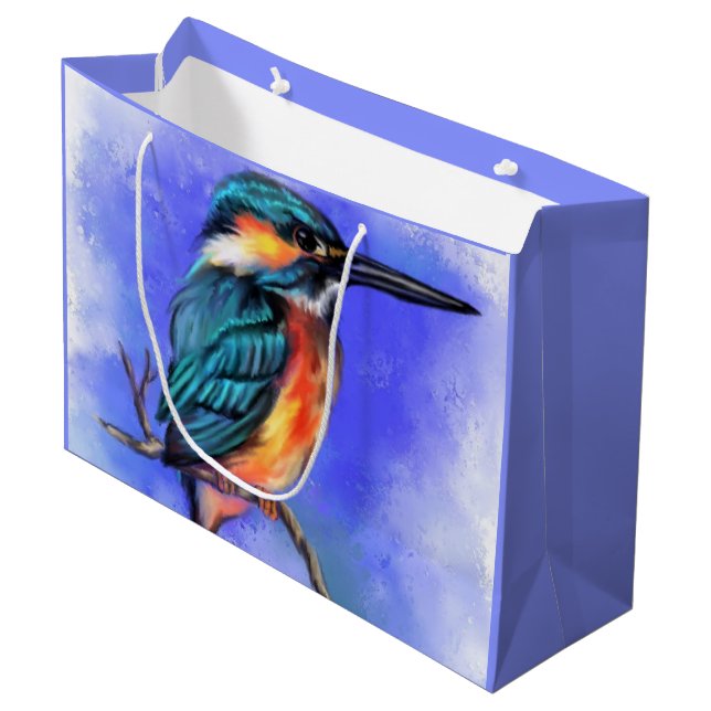 Kingfisher Bird Gift Bag (Front Angled)