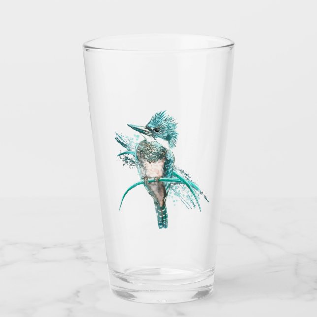 Kingfisher Bird Graphic Art Wildlife Animal Art Glass (Front)