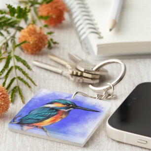 Kingfisher Bird Keychain