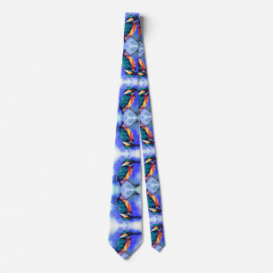 Kingfisher Bird Neck Tie Blue