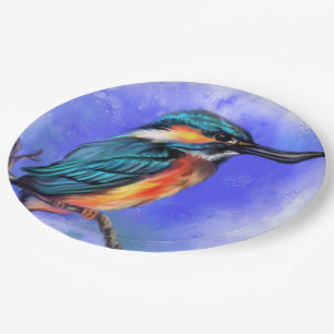 Kingfisher Bird Paper Plates