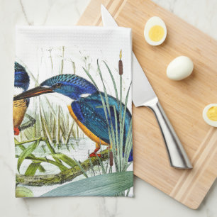 Kingfisher Bird Pond Wildlife Animal Kitchen Towel