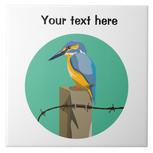 Kingfisher  Bird Tile (Front)