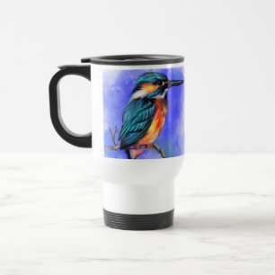 Kingfisher Bird Travel Mug - Painting