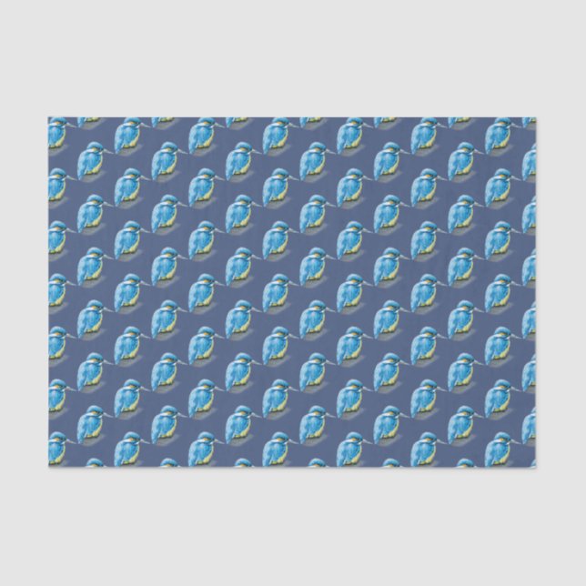 Kingfisher blue custom background colour tissue tissue paper (Front)