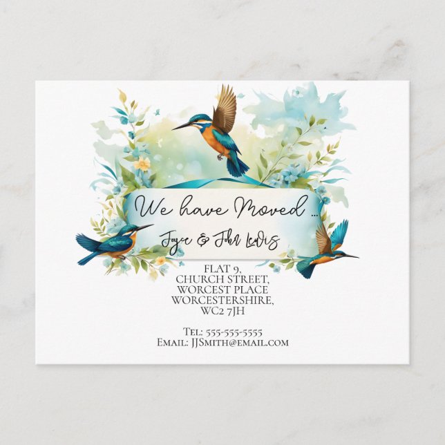kingfisher Change of address postcard (Front)
