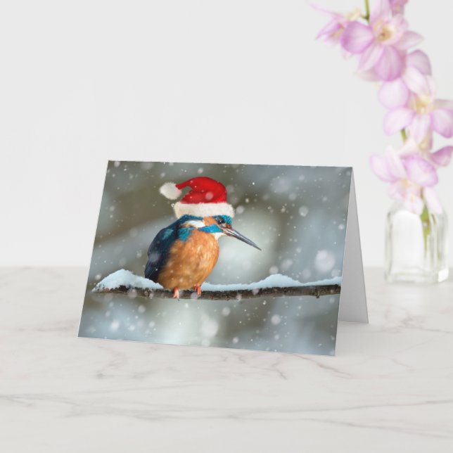 Kingfisher Christmas Card (Orchid)