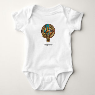 Kingfisher Crest over Tartan Baby Bodysuit
