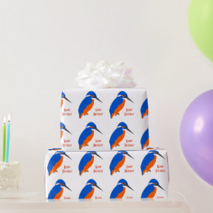 Kingfisher Design Birthday Gift Wrapping Paper