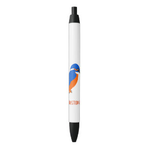 Kingfisher Design Just Add Name Black Ink Pen