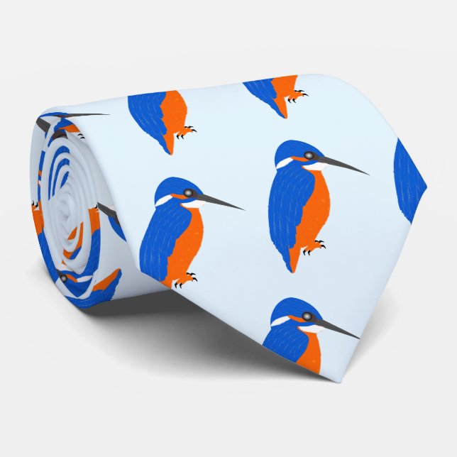 Kingfisher Design Tie (Rolled)